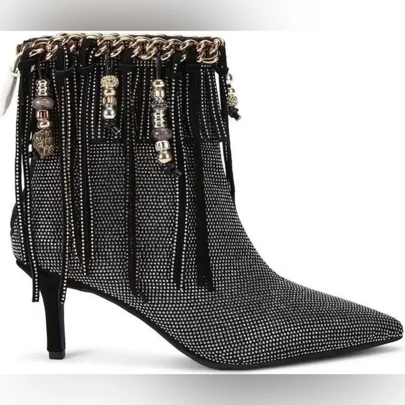 Kurt Geiger Fringe Crystal-Embellished Pointed Toe Women’s Boots Size 37 - Picture 5 of 5